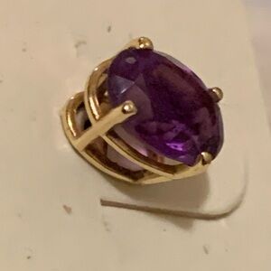 14K Amethyst Single Stud